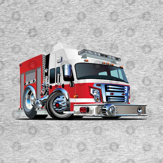 Cartoon firetruck by Mechanik